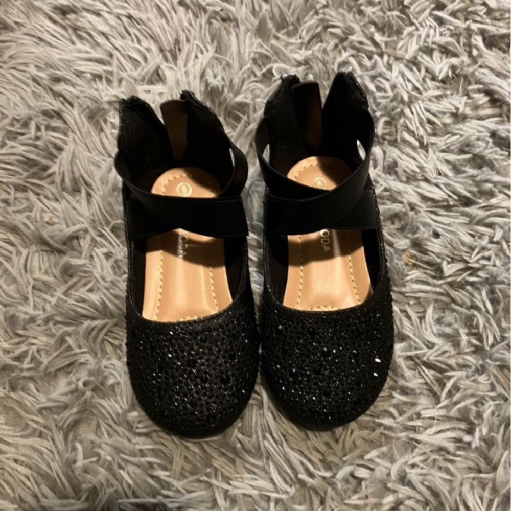 Mini Moda Girls black dress shoe